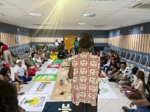 Groups, leaders and collectives participated in the dynamics during the training. Photo: Mariana Rodrigues/Brazil Fund Collection