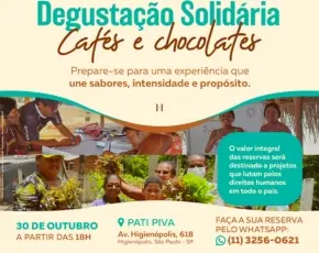 Degustação Solidária de Cafés e Chocolates apoia projetos de direitos humanos; saiba como participar