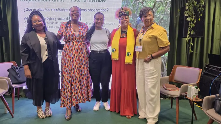 Allyne Andrade, the Brazil Fund’s deputy executive director, during participation in the “Afro-descendant women for climate justice” panel. Picture: Brazil Fund Collection