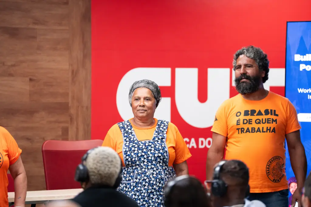 Moment of the mística (collective political-cultural expression) held by the Movement of Workers Without Rights (MTSD). Photo: Eduardo Derrico – IDWF/HNI