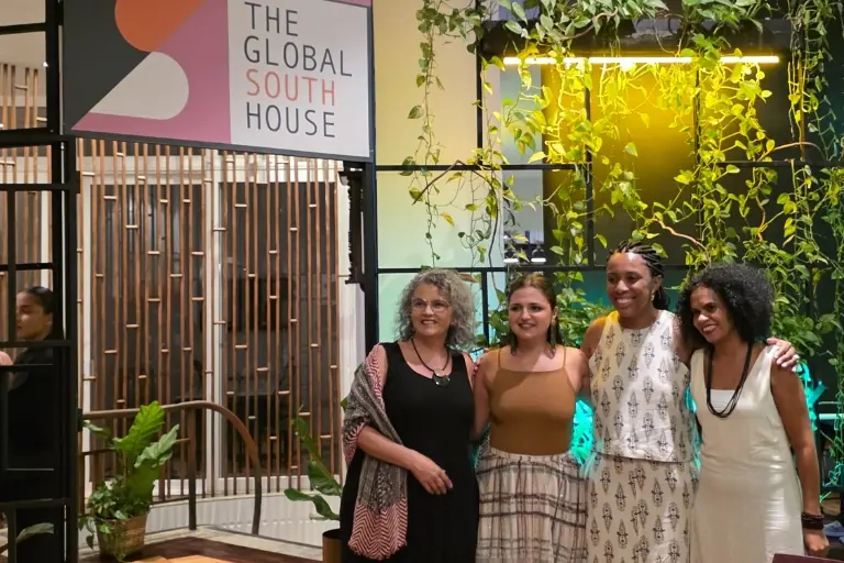 Ana Valéria Araújo, Amanda Camargo, Dayana Souza and Gislene Aniceto, during the Labora Fund for Decent Work’s third anniversary cocktail. Picture: Brazil Fund Collection