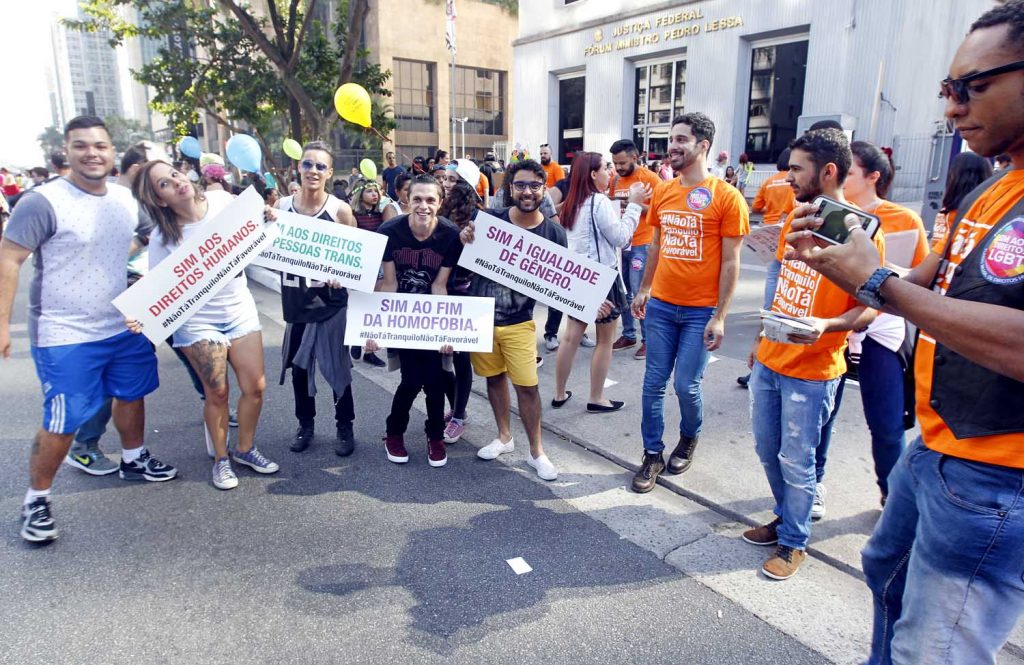 Ação da campanha #NãoTáTranquiloNãoTáFavorável